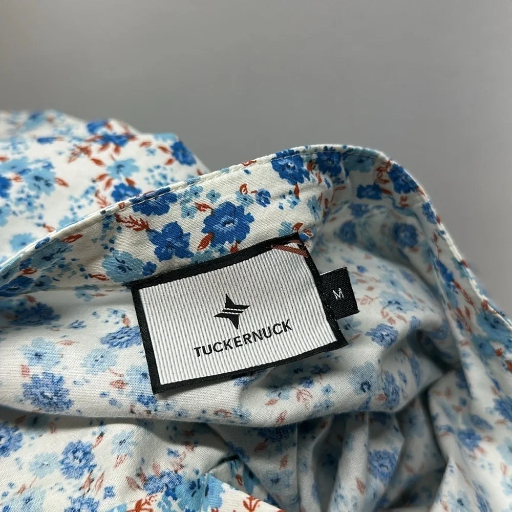 Tuckernuck Royal Shirt Dress Collared Bluebell Floral Ditsy Calico Blue Medium